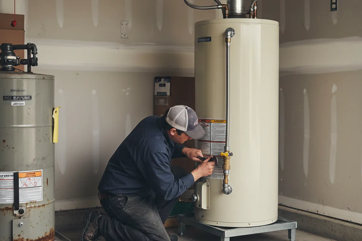 Water heater and shutoff valve replacement in Lowber