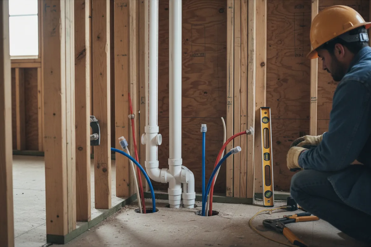 Drain and supply rough-in during Garbage Disposal Repair in Lowber
